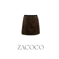 【ZACOCO】美拉德色系痞帅炸街知性时髦出游气质职场豹纹短裙3289