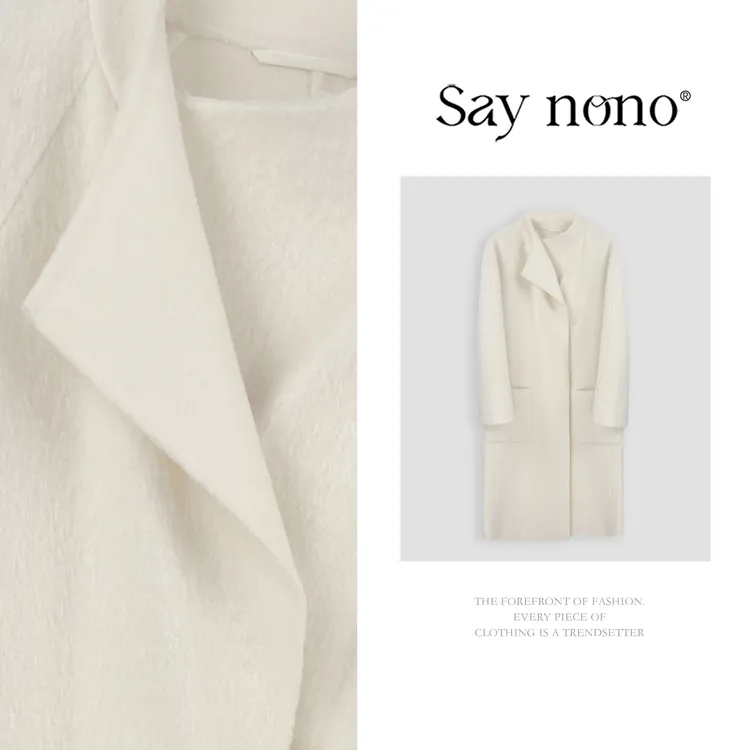 懒猫nono│Saynono 时尚简约慵懒风双面羊毛羊驼大衣+送腰带YH204X