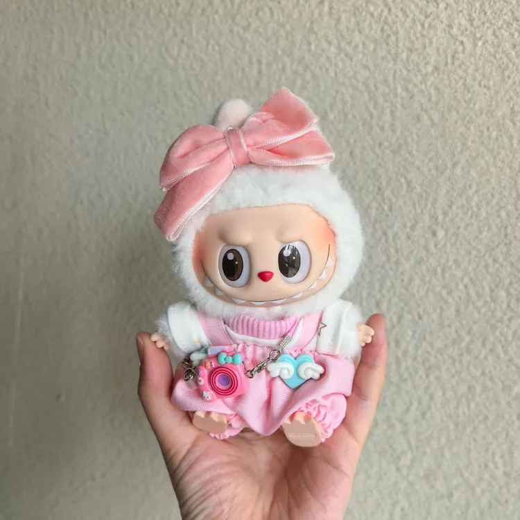 【服饰套装】拉布布娃衣labubu坐坐派对17cm盲盒站姿衣服搪胶公仔