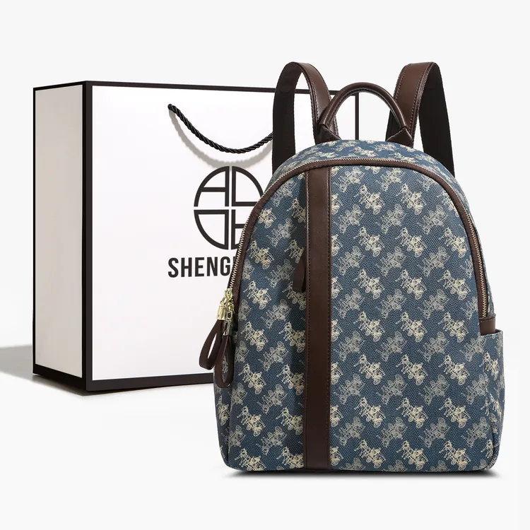 SHENGMILUO/圣米洛双肩包包女轻奢小众设计感通勤百搭大容量背包