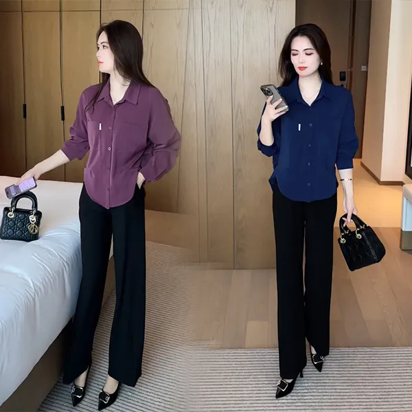 【季颜品牌】早春穿搭衬衫休闲时尚洋气气质显瘦减龄女神上衣07