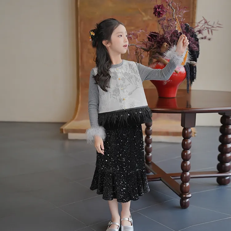 80784女童汉服流苏马甲古风新中式唐装初秋新款儿童洋气保暖背心