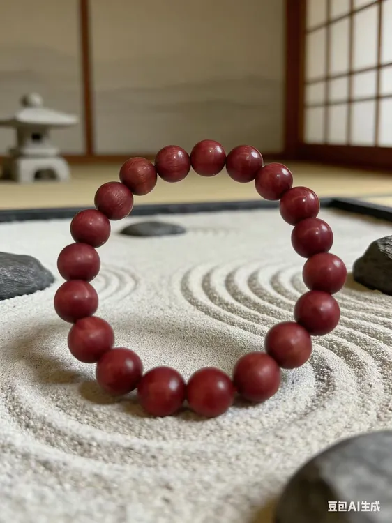 非金属木质手链 中国红高端女子幸运粉红色招财本命年生财手串1.0