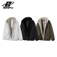 BINFU冬装座山雕毛领派克服男女同款情侣保暖外套立领宽松棉服