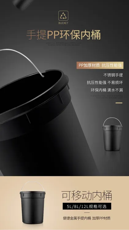 欧式不锈钢垃圾桶家用礼品LOGO客厅圆形带盖脚踏式静音金色