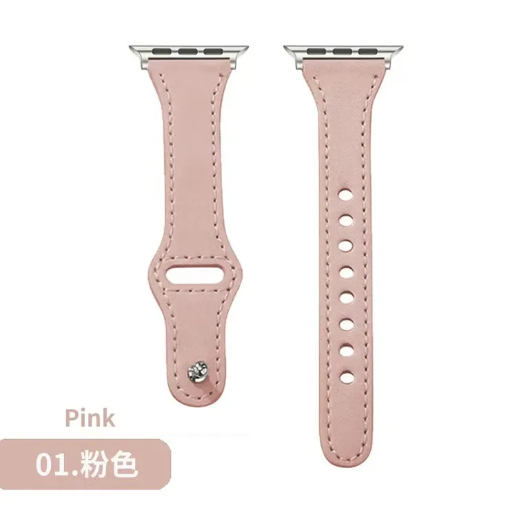 适用华为GT手环皮表带女款苹果全系手环皮质表链荣耀系列商品图
