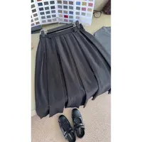 百褶裙  秋冬百搭时尚灰色长款压褶显瘦半身裙 