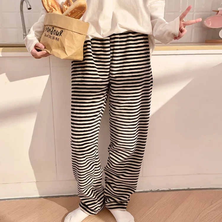 睡衣外出睡裤长裤秋冬女法兰绒2025新款珊瑚绒加厚加绒家居裤单件