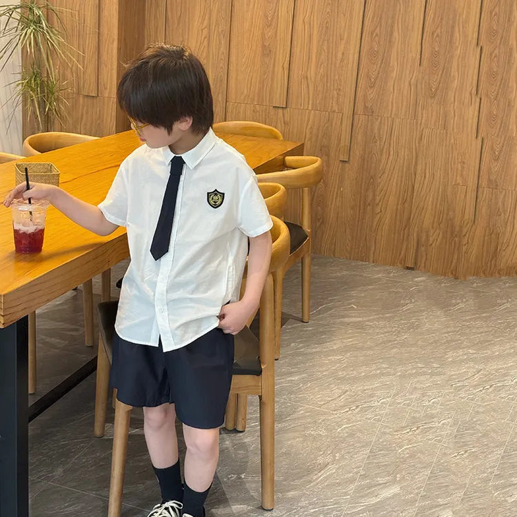 巴拉巴拉云朵【清仓】男童装学院风夏季衬衫JK制服短裤两件套装周