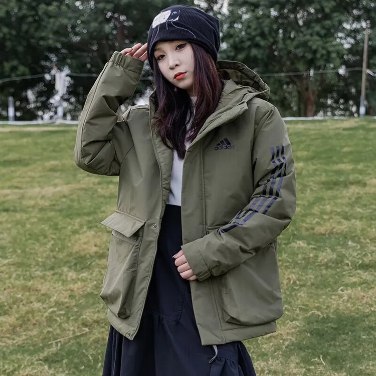 阿迪精选三叶草冬季新款棉衣男女同款休闲时尚运动加厚运动外套