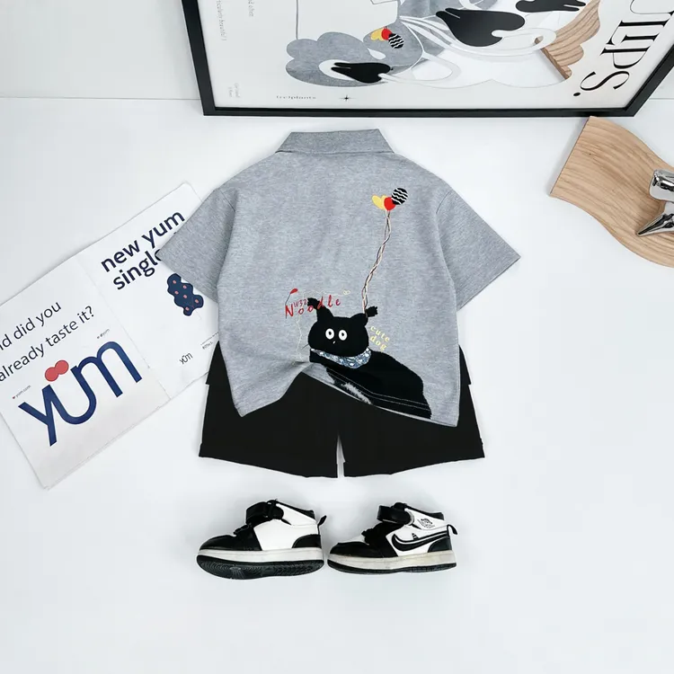 儿童短袖POLO衫男童T恤薄款2025新款潮牌洋气HZ25348悠悠童话童装