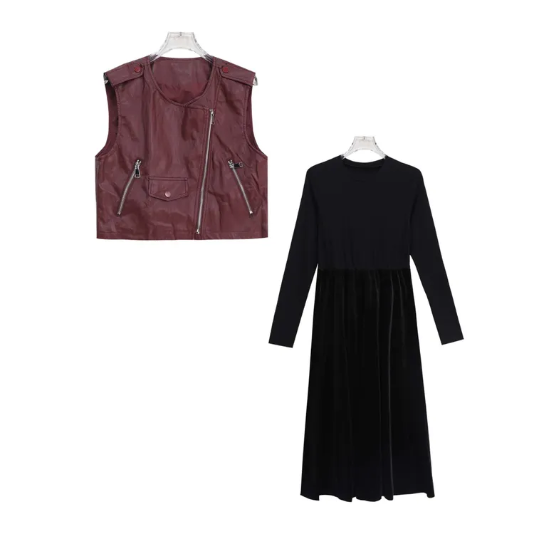 S轻熟气质马甲高级感连衣裙减龄两件套S4422