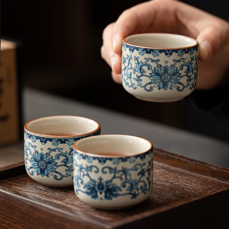 远山汝窑茶杯主人杯个人专用单杯开片可养陶瓷品茗杯子茶盏家用