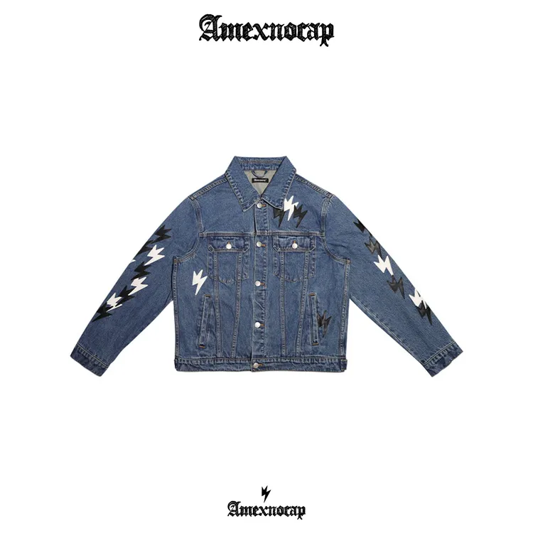 Amexnocap闪电牛夹克黑白皮轻奢高级美式秋冬男女同款