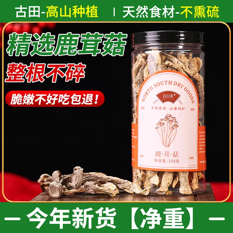 高山正品鹿茸菇干货净重100g无硫鹿茸菌野生脆脆菇干煲汤火锅菌菇