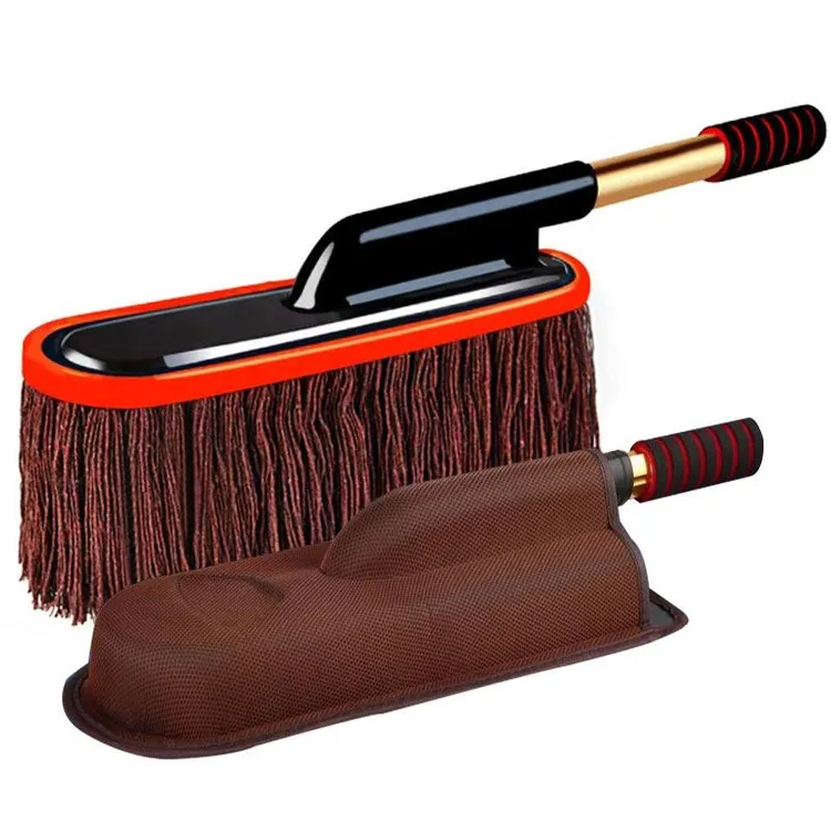 【棉线不伤车】汽车掸子擦车拖把伸缩蜡拖洗车拖把扫灰除尘工具