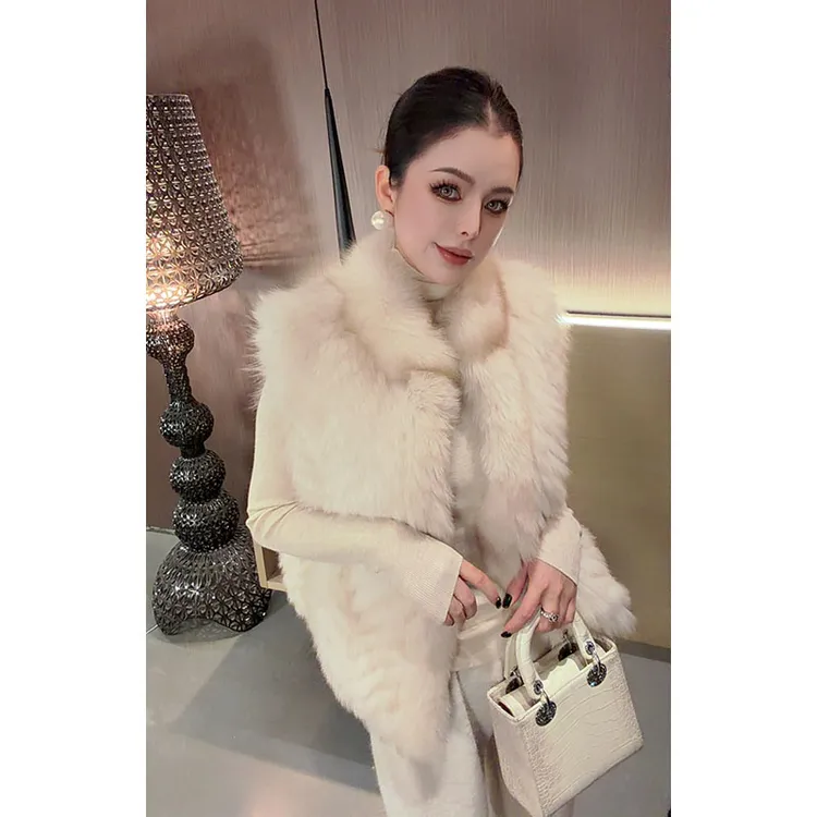 （狐狸毛）毛毛拼接无袖马甲外套WT31270