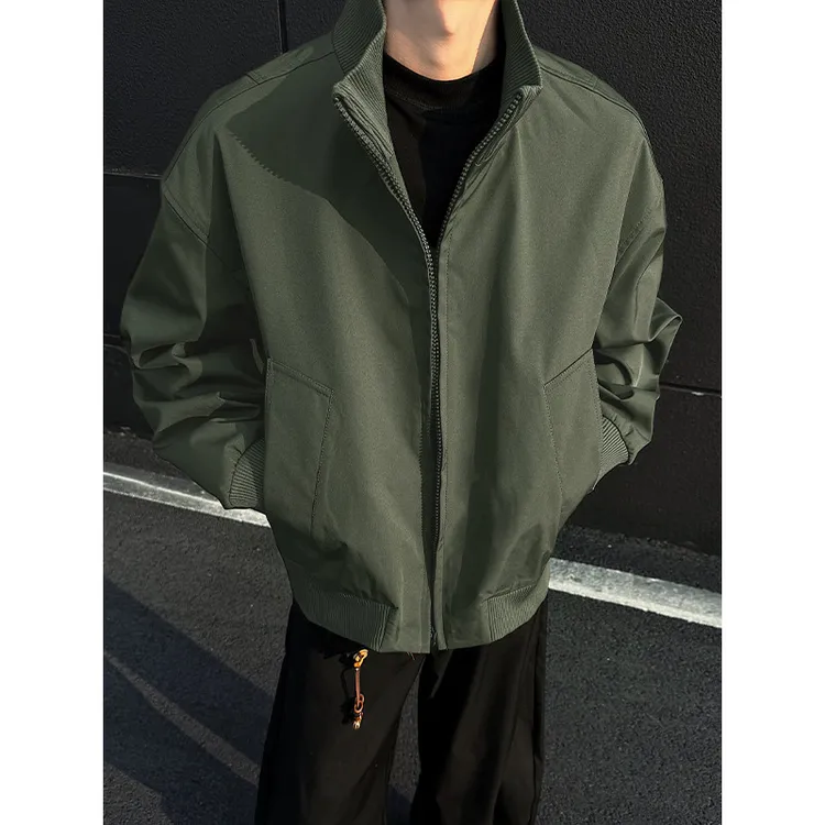 美式短款飞行夹克外套男款秋冬夹棉棉服潮牌cleanfit高级立领外套