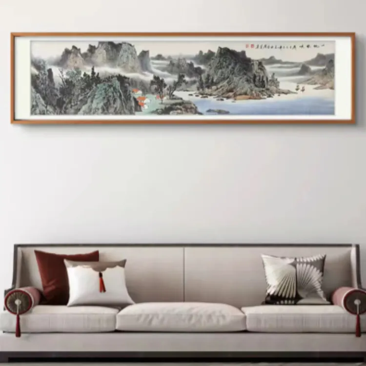 客厅挂画四尺对开横幅作品纯画芯未装裱不带框