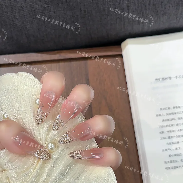 【小香毛呢】纯手工穿戴甲美甲可拆卸穿戴式持久反复使用DZ