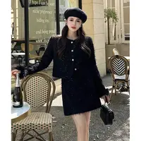 【艾薇】大码女装2025秋季气质小香风套装女胖MM设计感袖毛领两件套