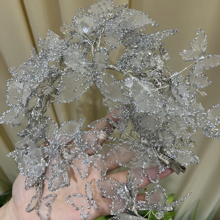 皇冠配饰唯美简约白色高档法式百搭韩式气质精美中式15800