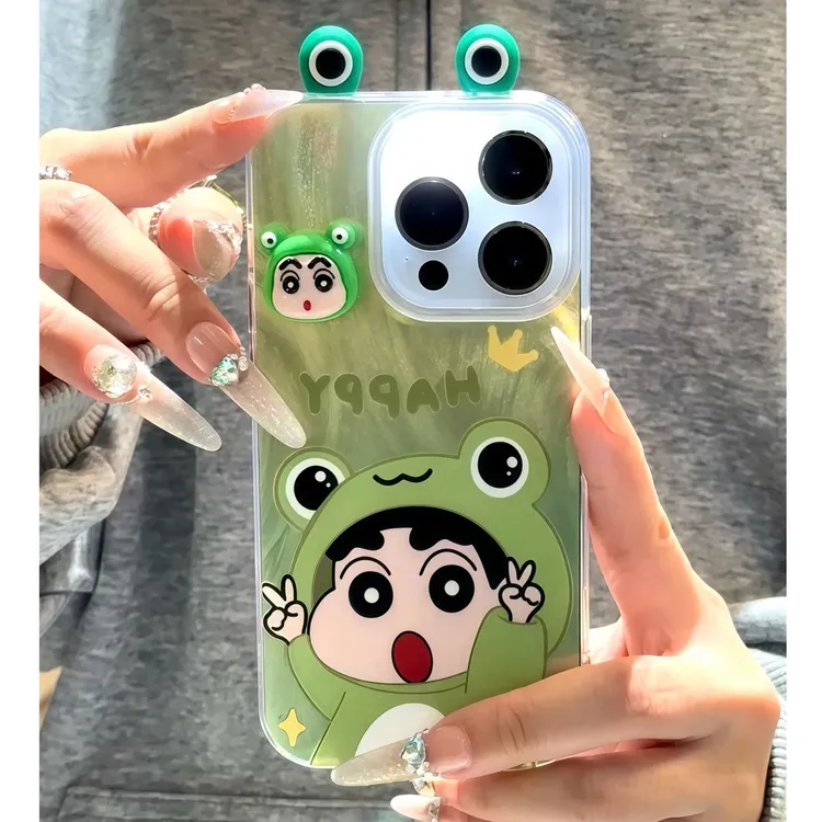 奥菲顿渐变青蛙小新贴件适用iPhone16羽纱手机壳华为vivo小米oppo