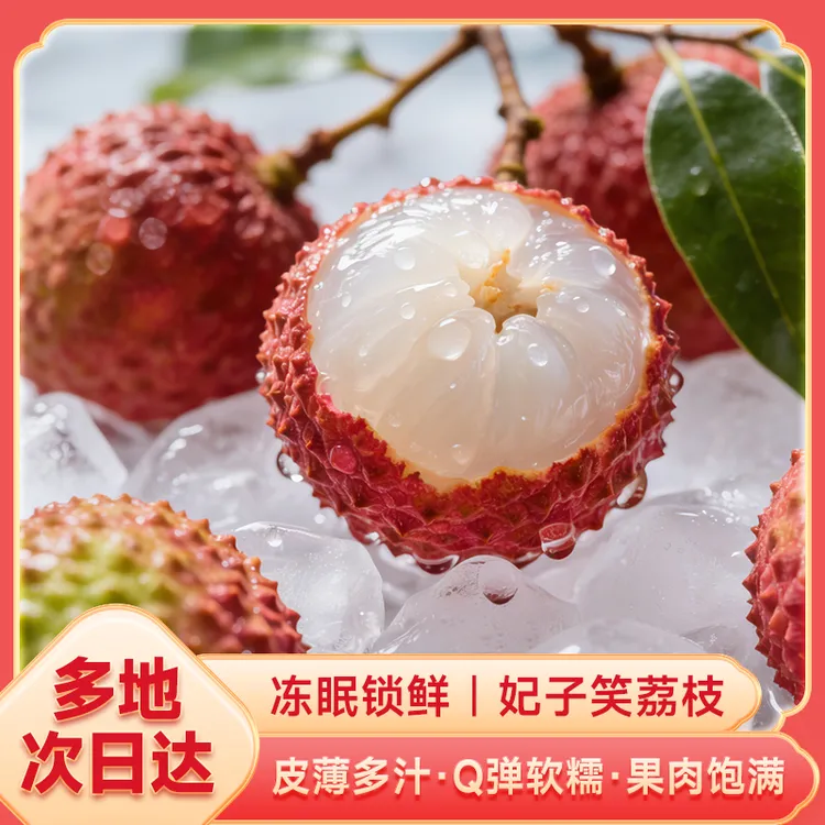 【24小时发货多地次日达】礼盒装现货现发顺丰妃子笑冰冻鲜荔枝包邮