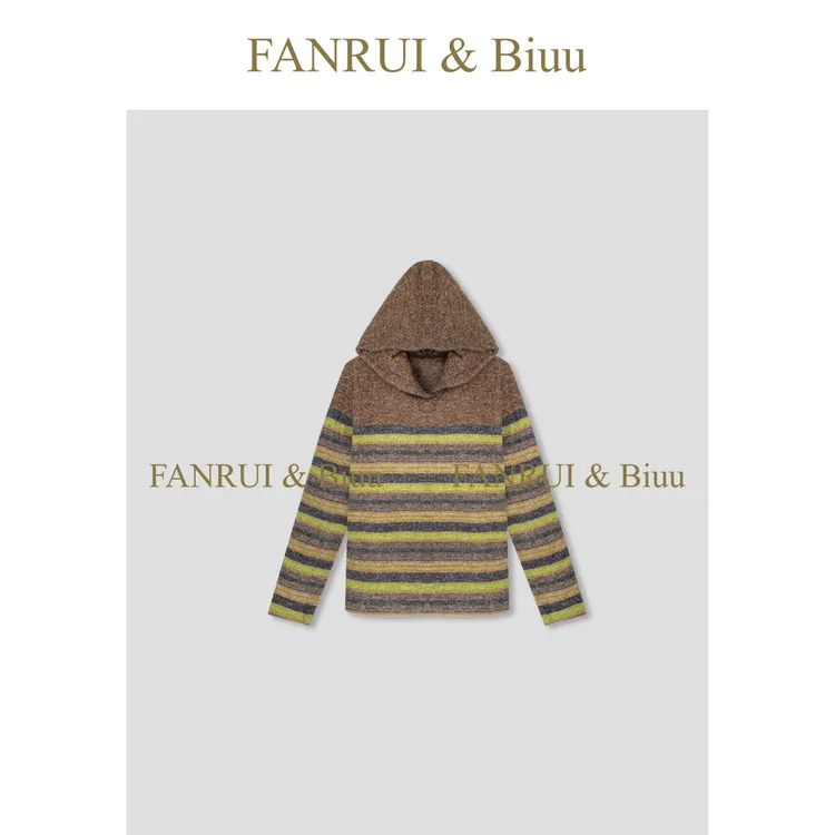 FANRUI/泛芮「贝贝biuu」慵懒感软糯舒适百搭连帽针织卫衣女B18653