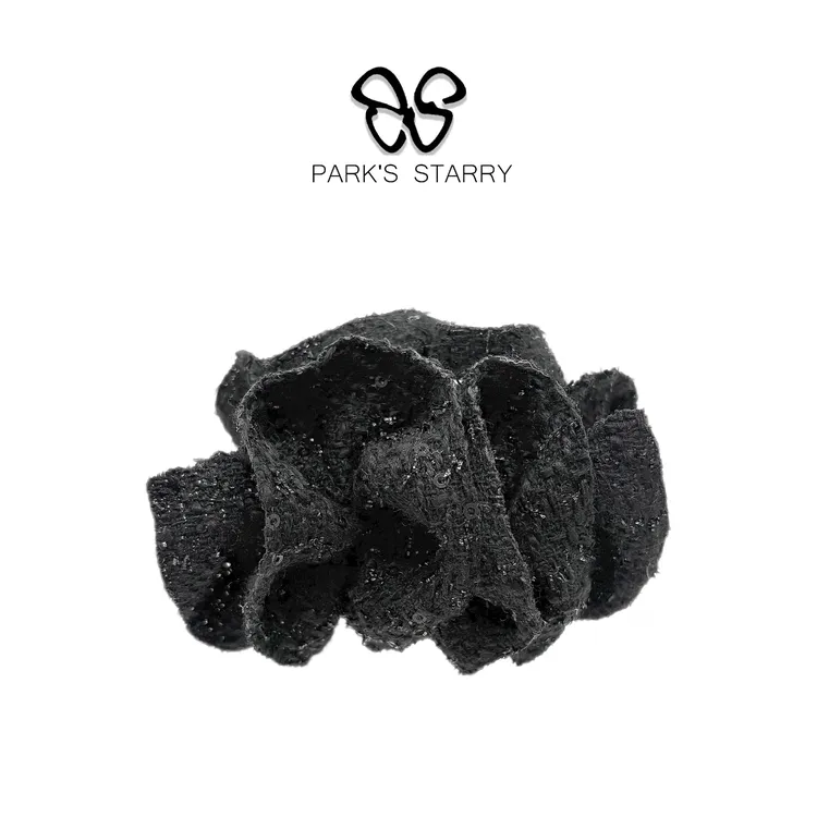 【朴朴韩国饰品】 X006 简约百搭黑色细闪花苞香蕉夹