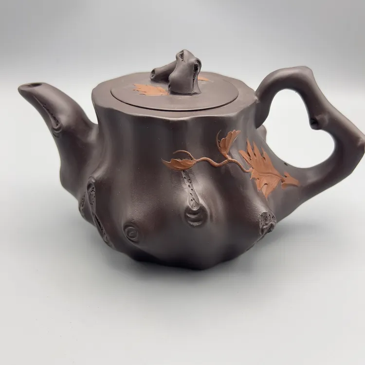 宜兴原矿紫砂壶树桩壶350毫升容量蒋蓉原款复刻版手工紫砂壶仿生