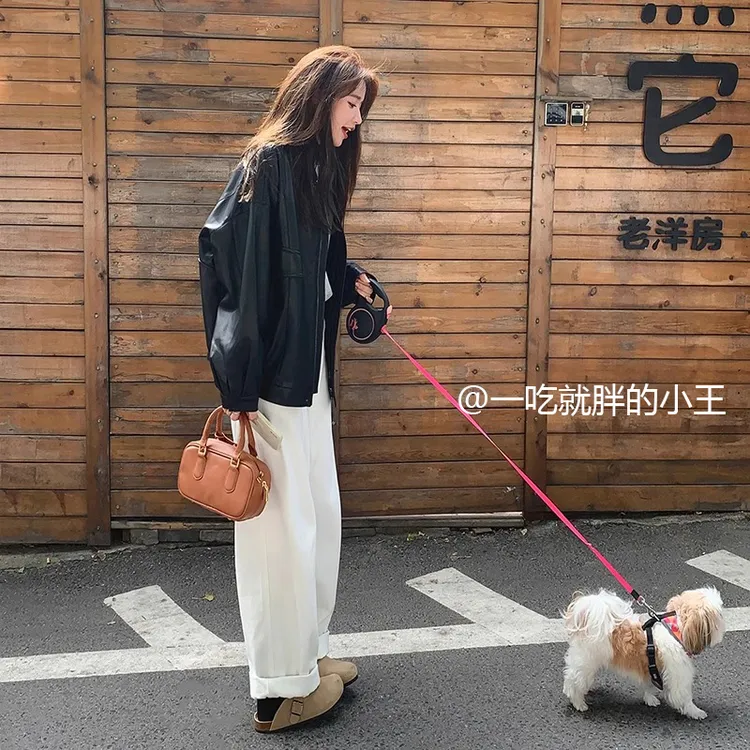 【小王家】 黑色皮衣外套女2025年秋季新款复古夹克外套女宽松廓形