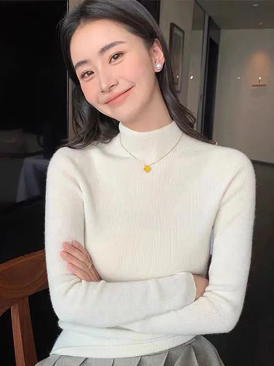 【一线成衣·全无缝】秋冬韩系高领修身显瘦内搭毛衣针织加厚打底衫
