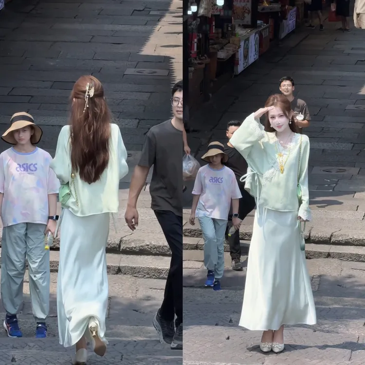 【婷婷】《绿色》100人丝提花刺绣 国风小衫套装 TT2SQTY2133