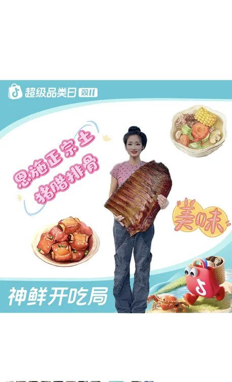 【全家福现称链接】农家土猪大排骨，肉质紧实，所有搭配以直播间为准