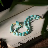 【世间臻宝】18K绿松糖豆DIY项链/6m/Q1373/45cm/多样性发一件/9