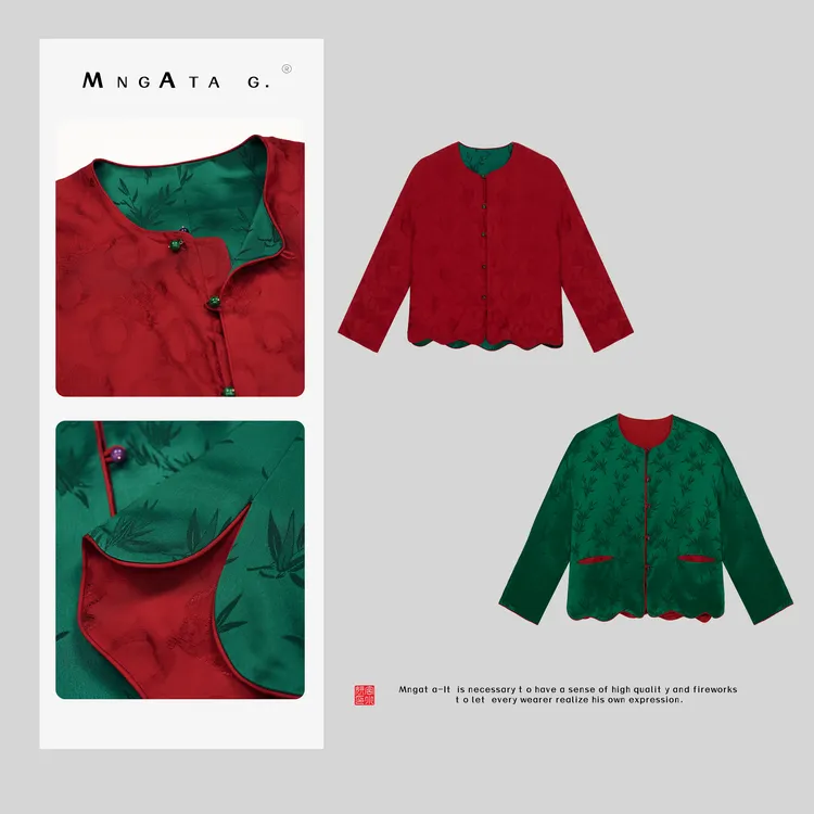 MNGATA G.宫小妍【知否知否】新中式国风醋酸新春氛围短外套X280259