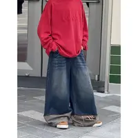 现货THE LUHAN【牛仔旧调】秋季复古阔腿亲子装大童水洗牛仔裤25603