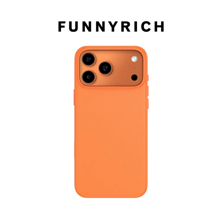 FUNNYRICH纳米皮革适用iPhone17ProMax手机壳苹果16新款纯色磁吸