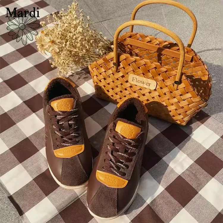 MARDI/玛尔帝圣诞元旦跨年低帮厚底增高真皮时尚防滑休闲鞋女鞋