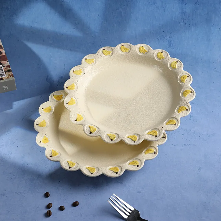 摩登百分百创意餐盘香蕉盘10寸陶瓷盘子高颜值家用西餐盘点心盘