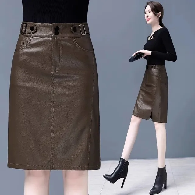 海宁真皮皮裙女2025新款春秋季时尚绵羊皮短裙高腰显瘦包臀半身裙
