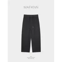 MAFKNN/玛肯时尚休闲简约纯色百搭系带休闲裤MK13265