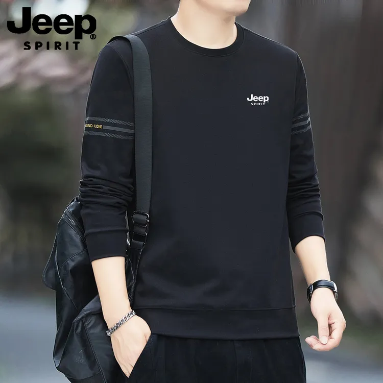 JEEPSPIRIT卫衣男长袖圆领男士秋季套头防风保暖卫衣时尚男装上衣