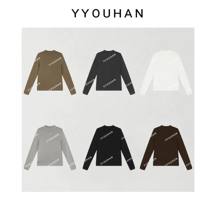 月月 2025秋冬新款小众设计极简风修身长袖打底T恤 2511C7443