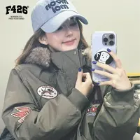 F426【90白鸭绒】国潮复古连帽毛领派克羽绒服加厚外套 8026