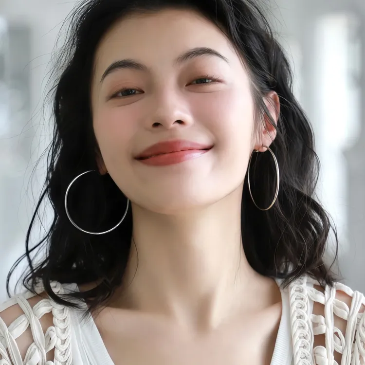 925银耳饰 925纯银大圆圈素圈耳环夸张时尚个性大耳圈女气质百搭