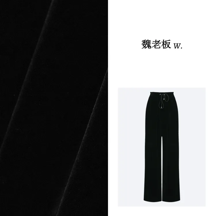 W.Diva【春日颂】100桑蚕丝品质显瘦垂感丝绒长裤1KDM15230