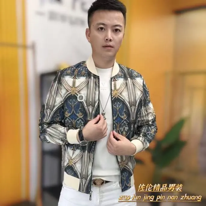 68019秋季新款时尚男士痞帅轻薄修身夹克