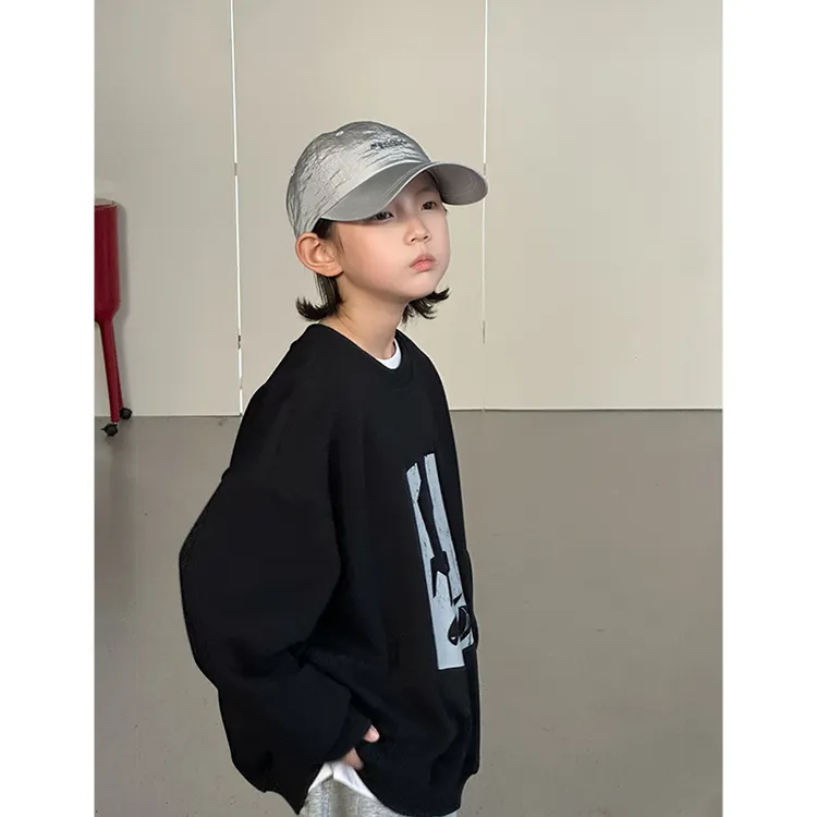 【现货】新款儿童卫衣2025韩版潮男童卫衣中大童春秋上衣个性长袖